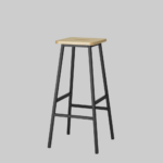 Barstool  SANTIAGO oak black - rent